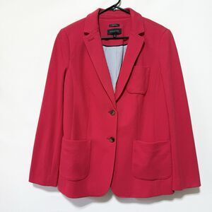 Talbots Aberdeen Blazer Womens 12 Red Knit Lined Button Classic Pockets Workwear